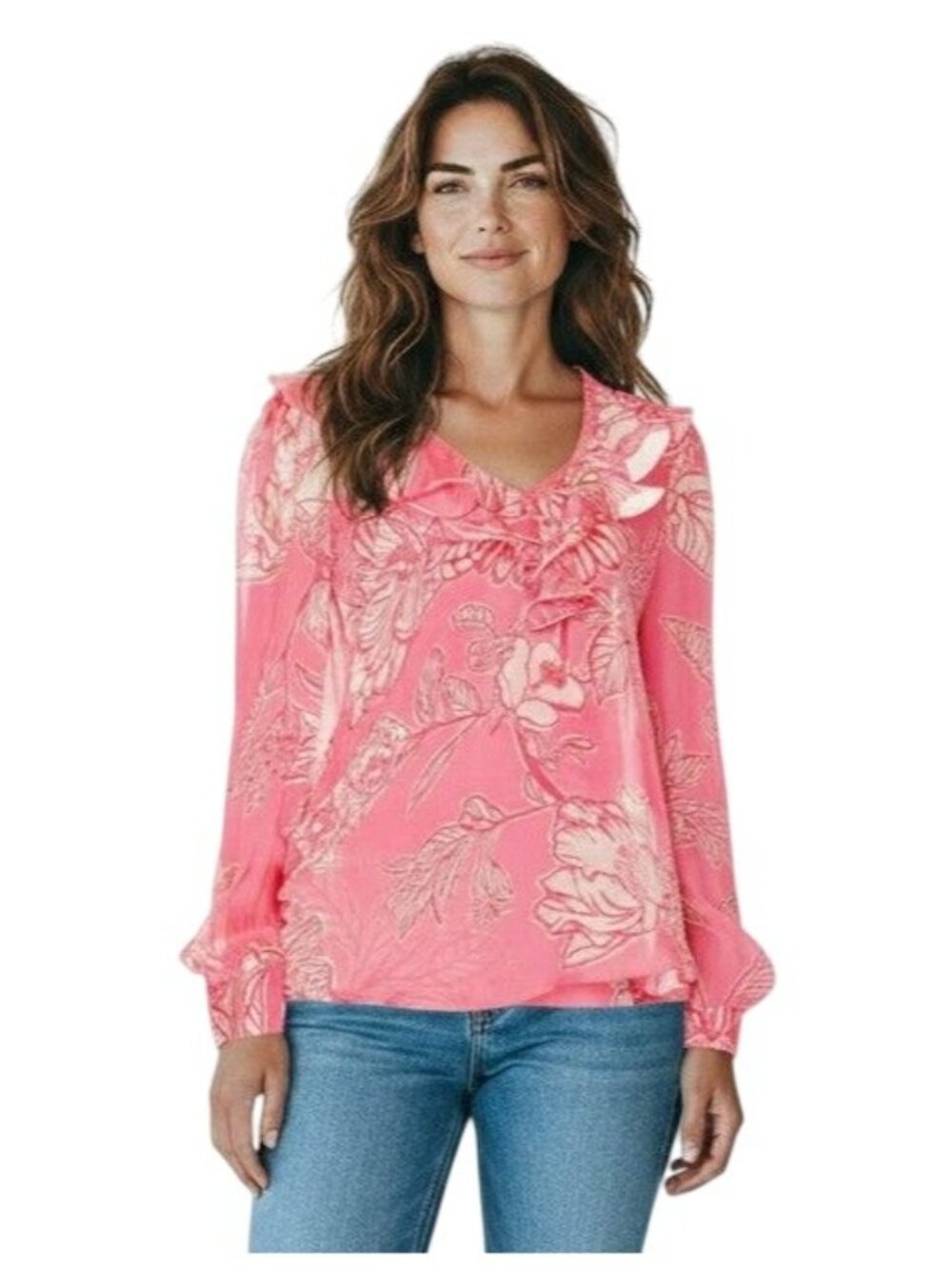 Hemant and Nandita Pink Floral Top with Cami NWT- Size XS
